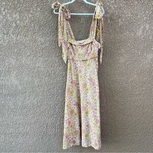 BCBG Generations Y2K Floral Dress Women’s Size XS‎ Shoulder Bow Tie Cottagecore